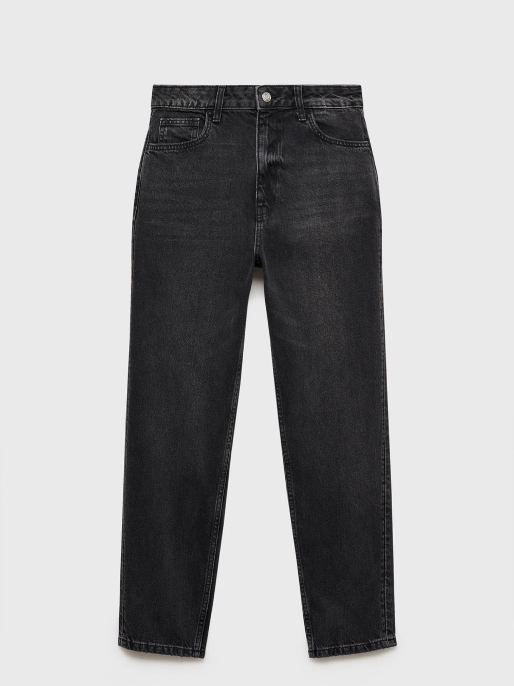 NWT Mango High Waist Mom Comfortable Ankle Jeans | Size 4 Washed Black